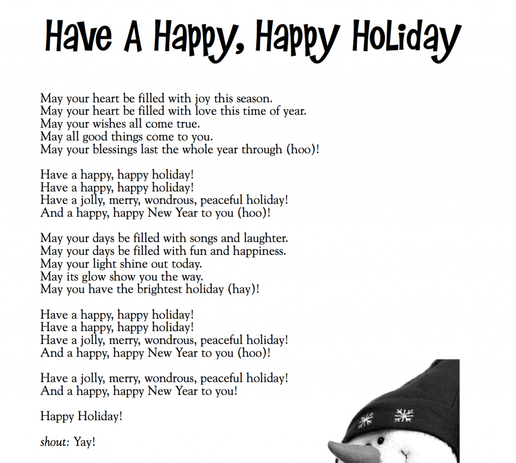 Have A Happy, Happy Holiday